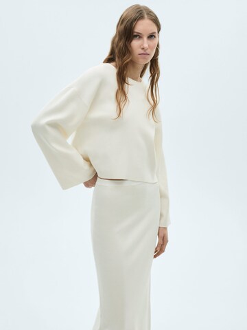 MANGO Oversized trui 'BABUINO' in Beige: voorkant