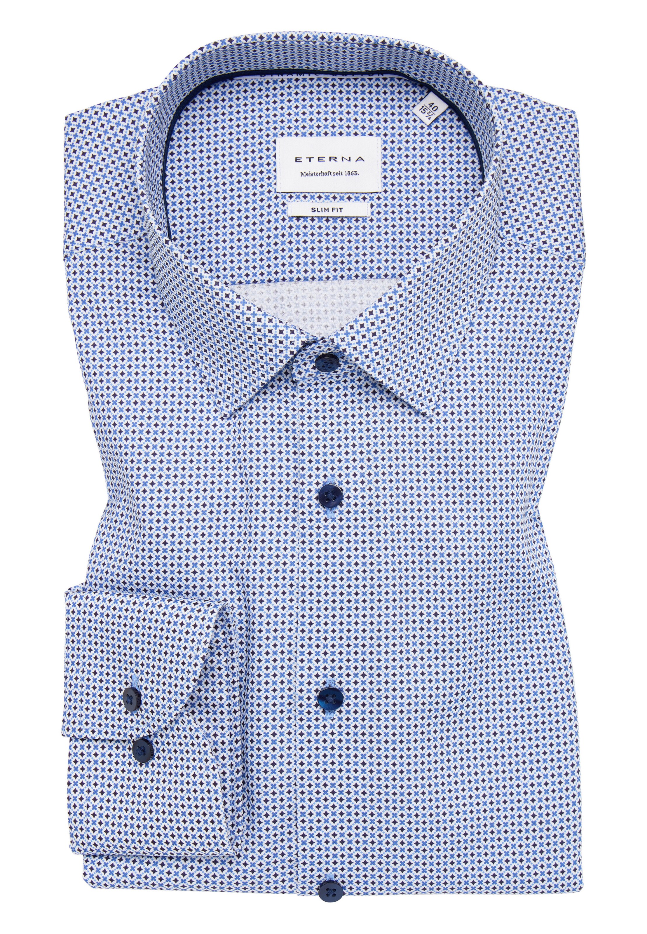 ETERNA Slim Fit Hemd in Blau