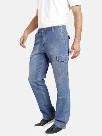 Jan Vanderstorm Loose fit Cargo Jeans 'Elmo' in Blue: front