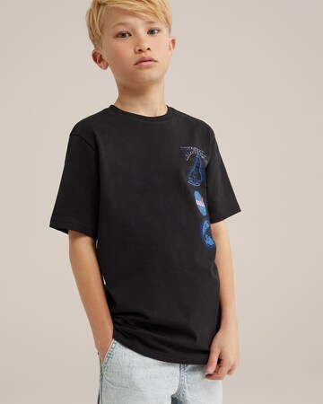 WE Fashion Tričko 'Nasa' – černá: přední strana