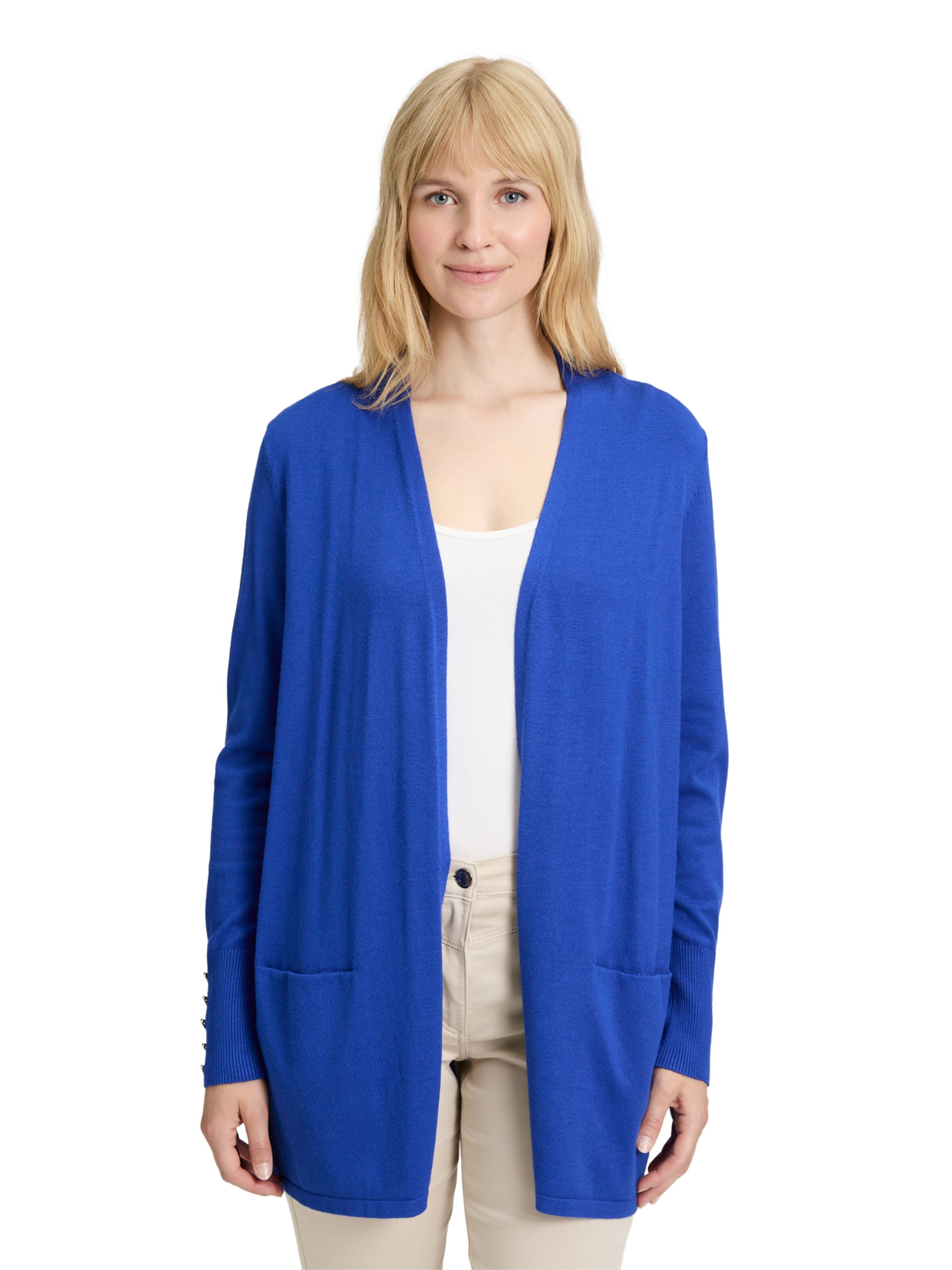 Betty Barclay Feinstrickjacke mit Taschen in Blau: Vorderseite