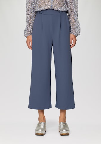 QS Wide leg Pleat-front trousers in Blue: front