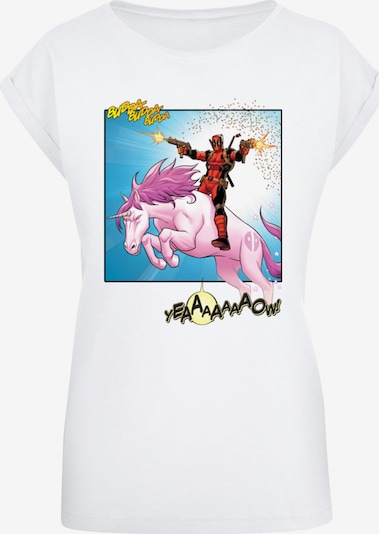 ABSOLUTE CULT T-Shirt 'Deadpool - Unicorn Battle' in azur / orchidee / schwarz / weiß, Produktansicht
