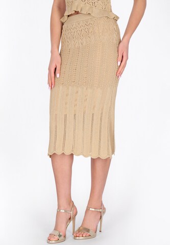 faina Skirt in Beige: front