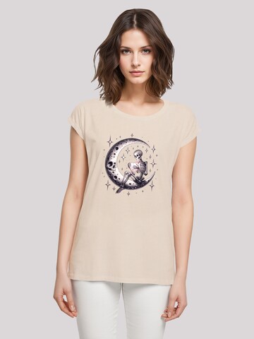 T-shirt 'Gothic Valentinstag Skelett Mond' F4NT4STIC en beige : devant