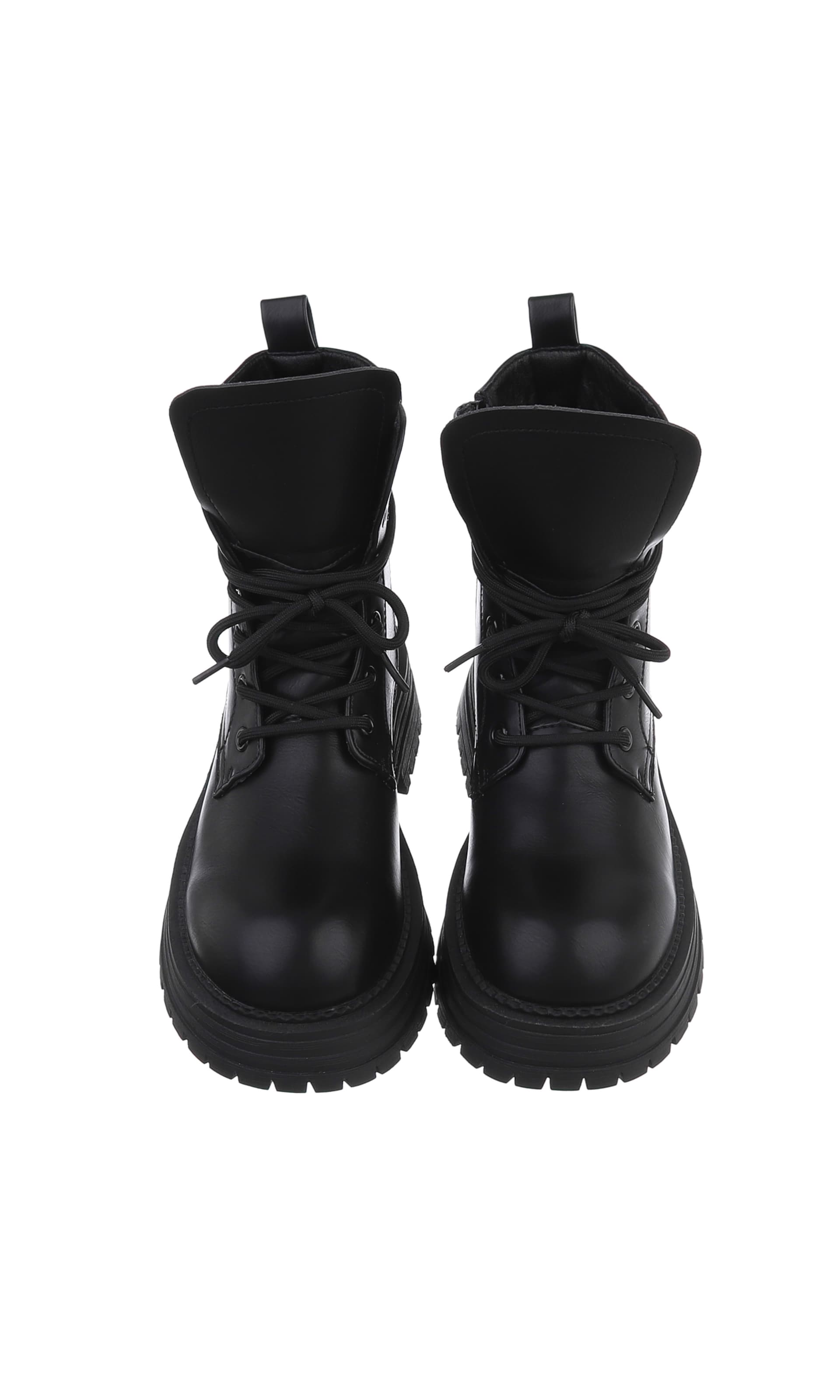 Ital-Design Schnürstiefelette in Schwarz