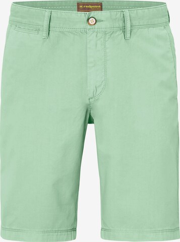 REDPOINT Regular Chino Pants in Green: front