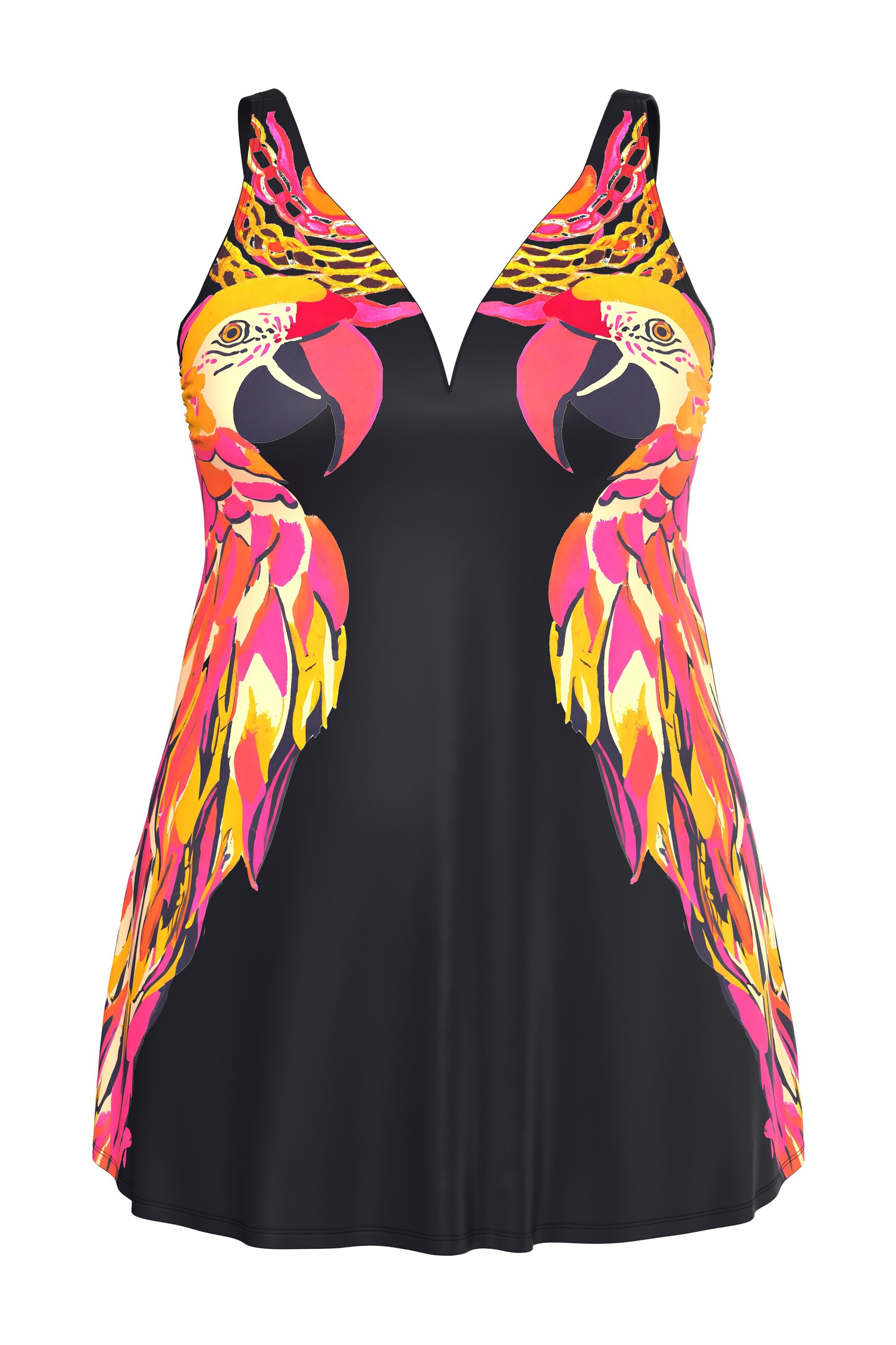 Ulla Popken Bralette Swimsuit in Black: front