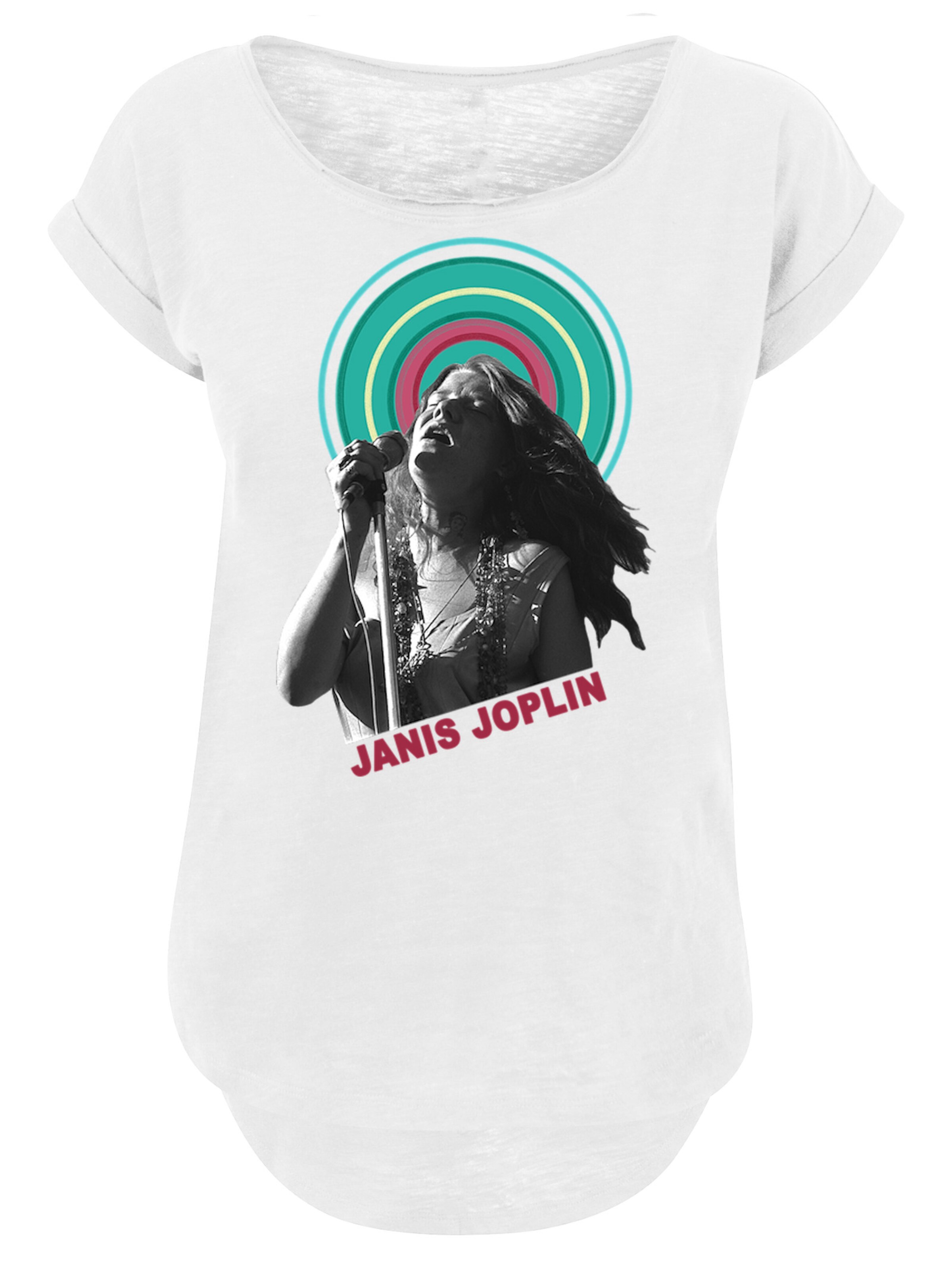 F4NT4STIC Shirt 'Janis Joplin' in Wit: voorkant
