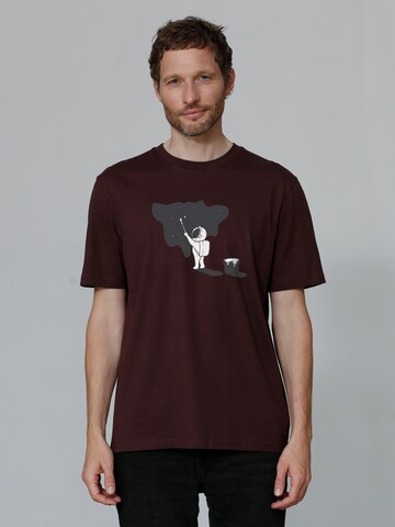 T-Shirt ' Painting space ' Watapparel en rouge : devant