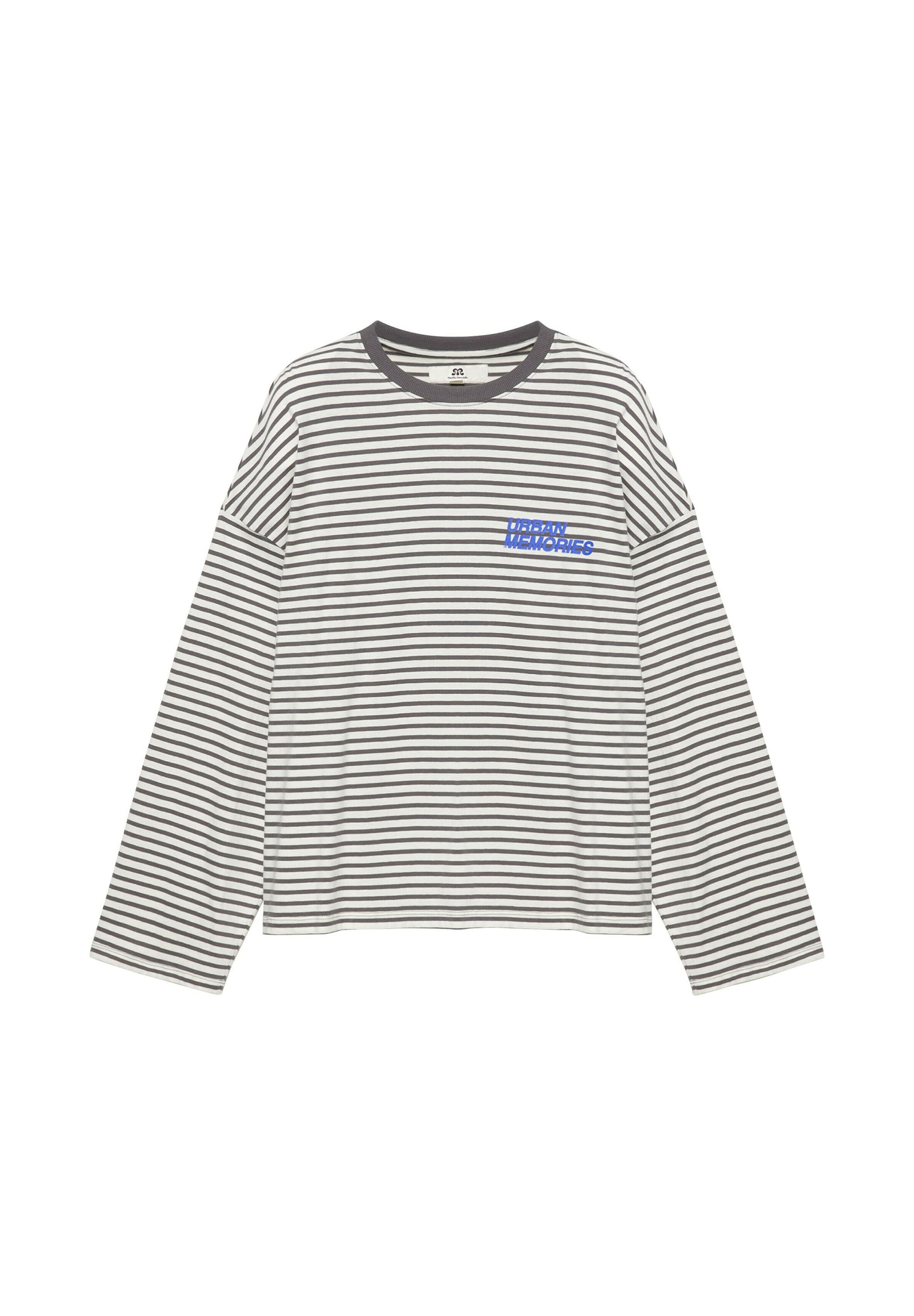 Tricou 'RAYAS 1' de la Pull&Bear pe gri: față