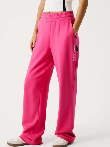 Wide leg Pantaloni di Red Bull Racing x Pepe Jeans in rosa: frontale