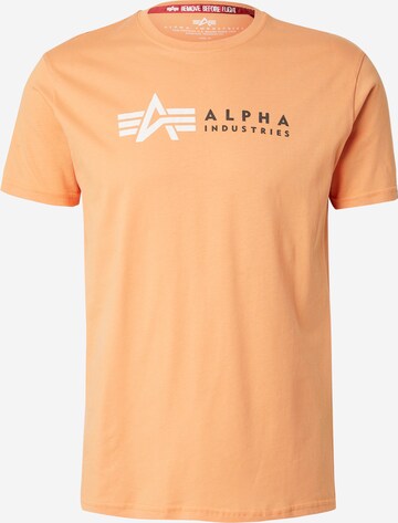 T-Shirt ALPHA INDUSTRIES en orange : devant