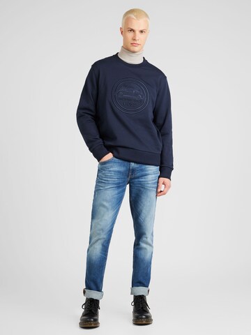 Sweat-shirt 'Soleri280' BOSS Black en bleu