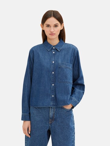 TOM TAILOR DENIM Blouse in Blauw: voorkant