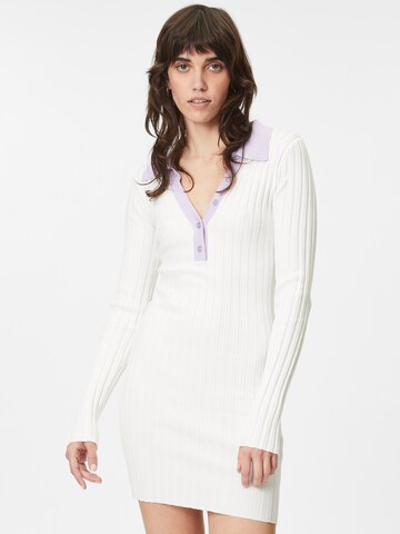 NA-KD Knit dress in White: front