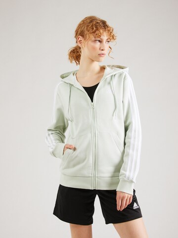 ADIDAS SPORTSWEAR Athletic Zip-Up Hoodie 'Essentials' in Green: front