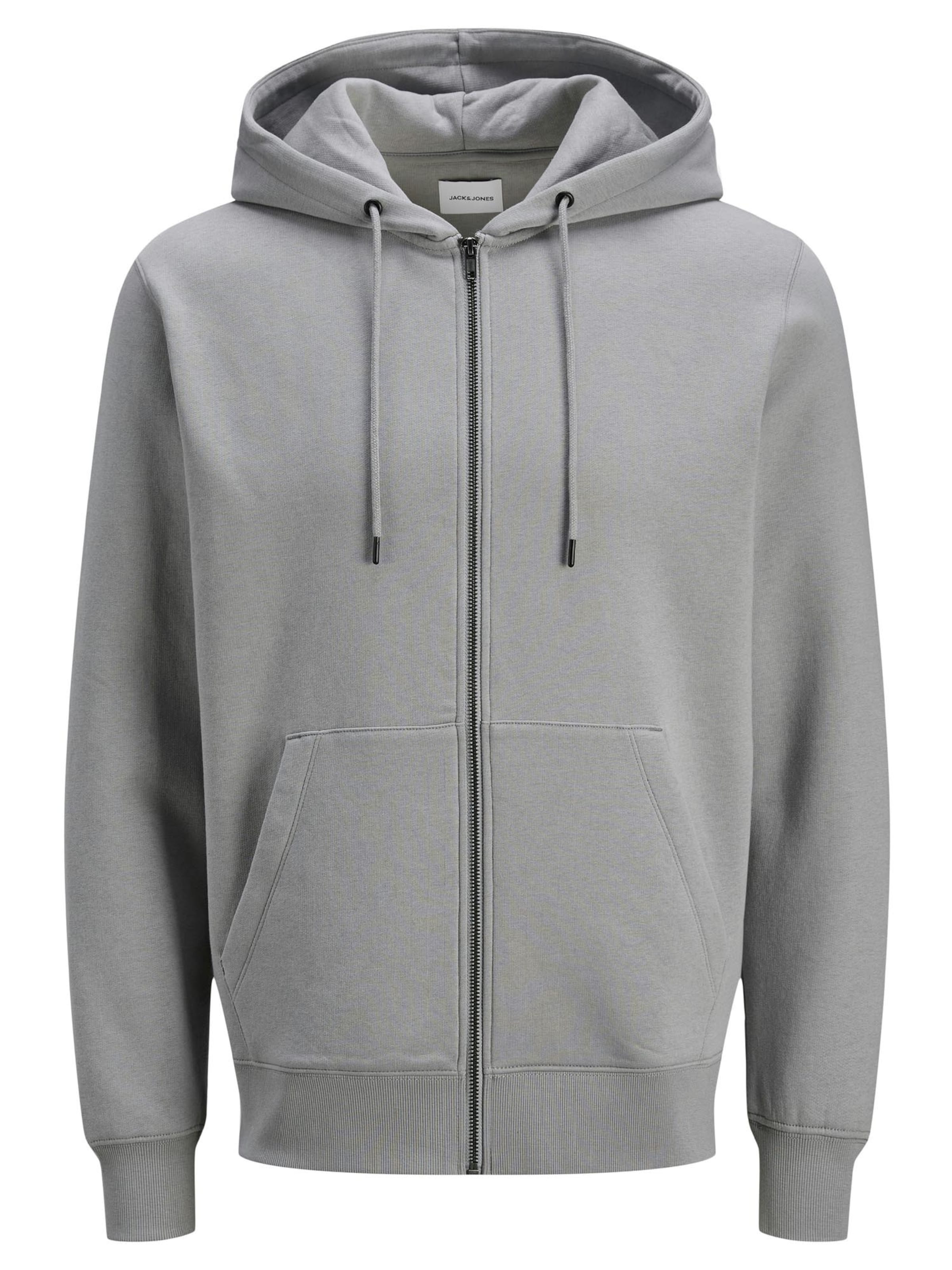 JACK & JONES Sweat jacket 'Star' in Grey: front