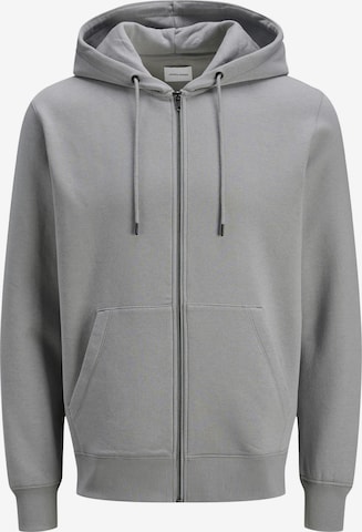 JACK & JONES Zip-Up Hoodie 'Star' in Grey: front