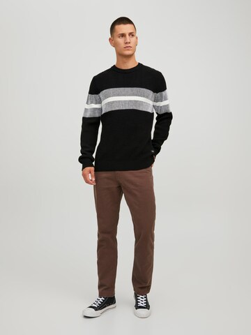 JACK & JONES Sweter 'KELVIN' w kolorze czarny