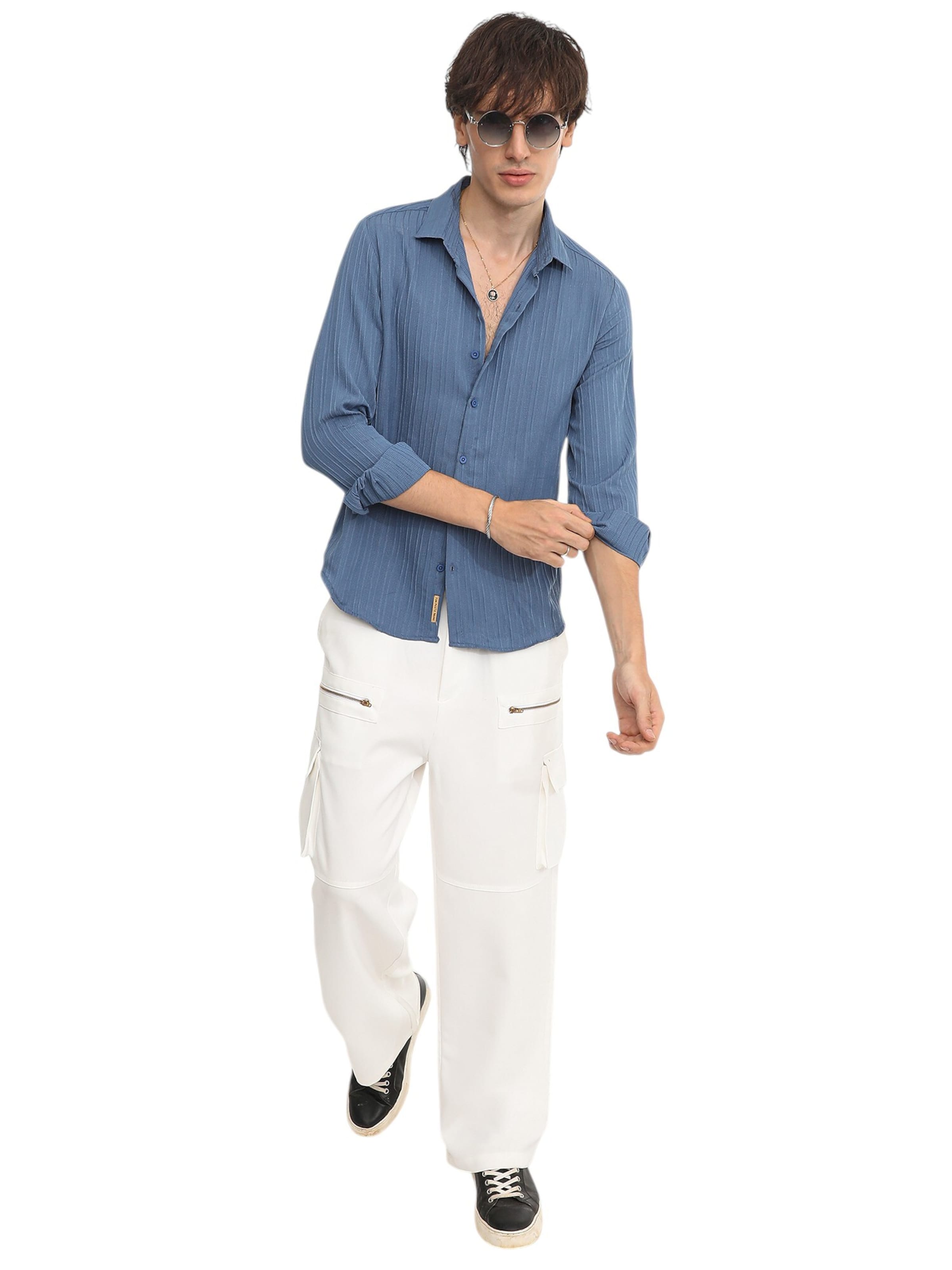 Campus Sutra Regular fit Button Up Shirt 'Thelma' in Blue