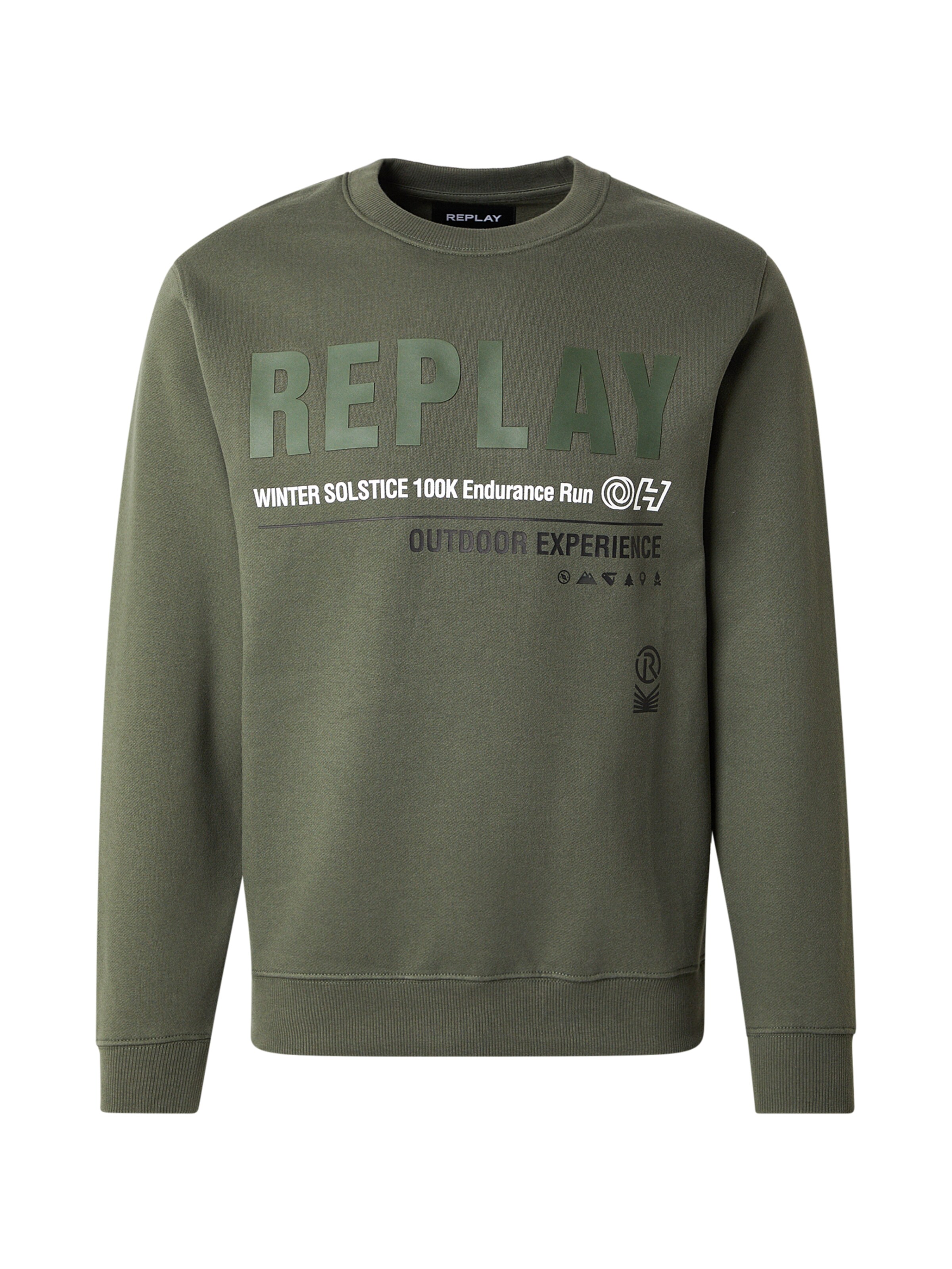 REPLAY - Sweatshirt em verde: frente