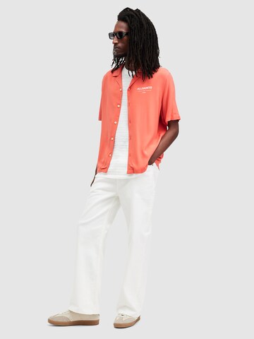 AllSaints - Regular Fit Camisa 'ACCESS' em laranja