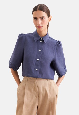 SEIDENSTICKER Bluse 'Uni' in Blau: Vorderseite