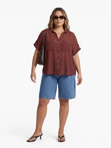 Vero Moda Curve Blouse 'VMCBUMPY' in Brown