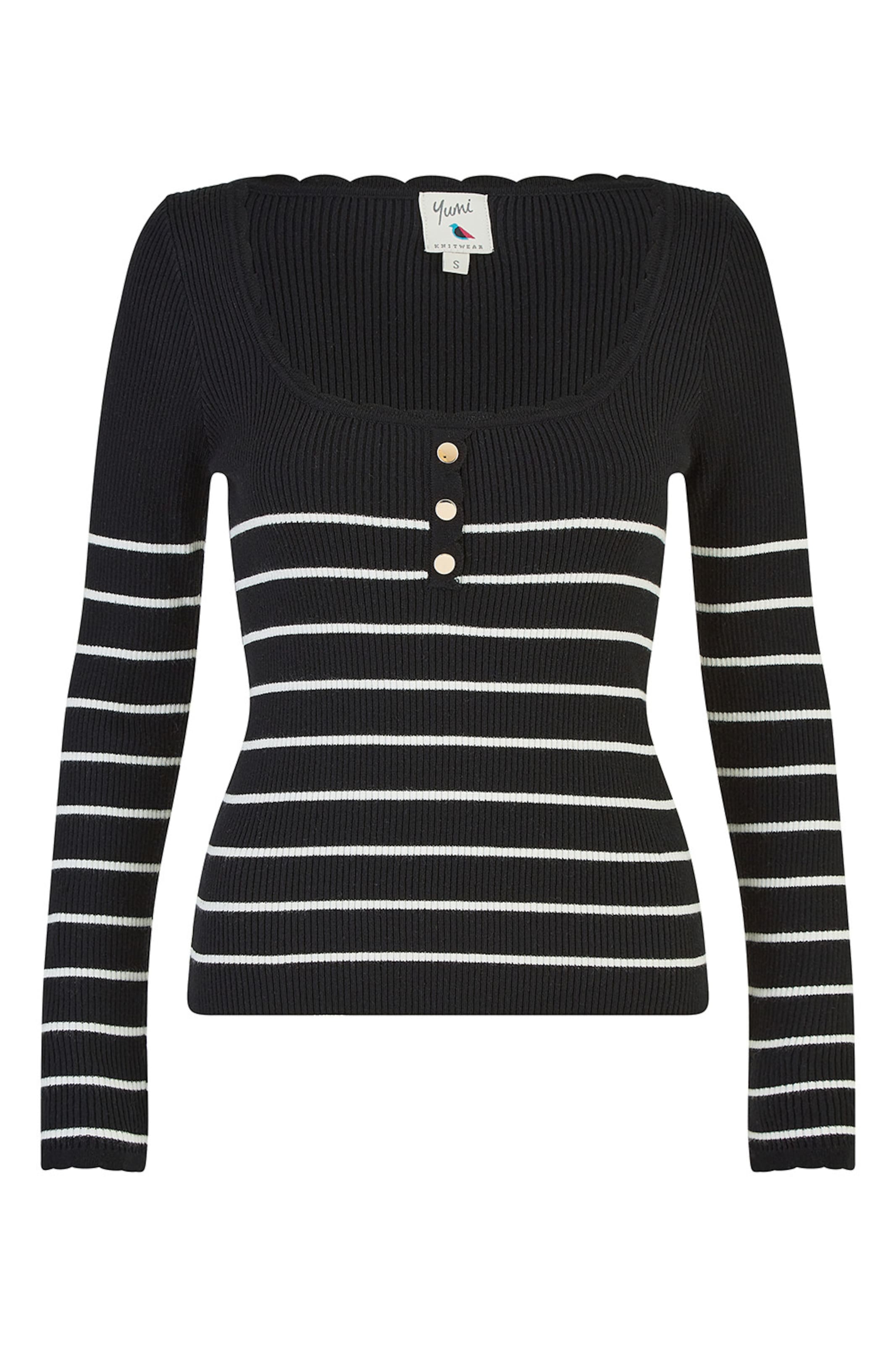 Yumi Pullover in Schwarz: Vorderseite