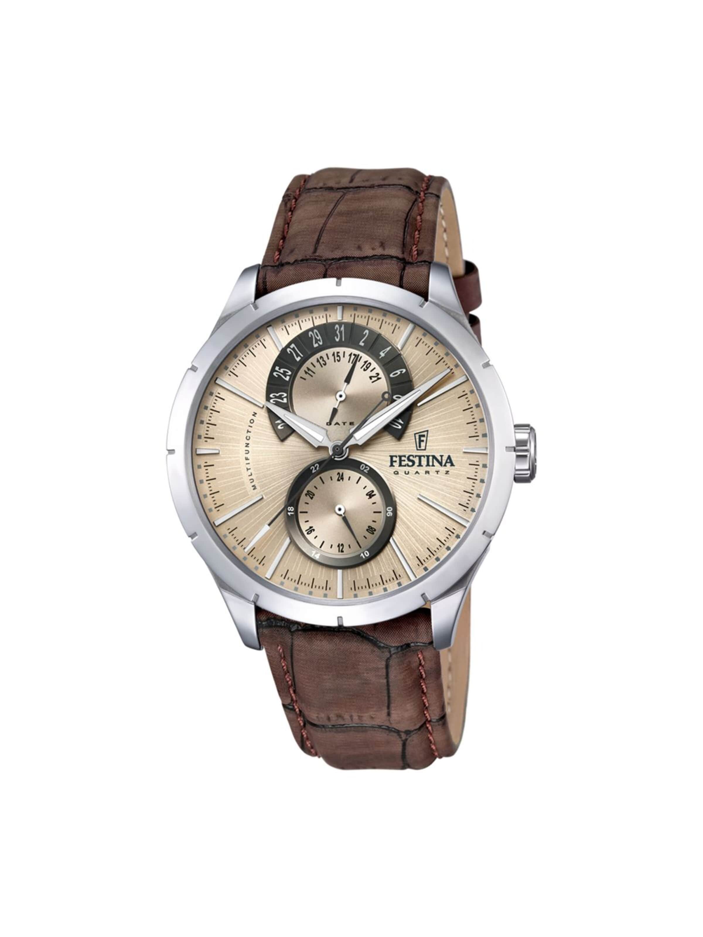Montre à affichage analogique FESTINA en beige : devant
