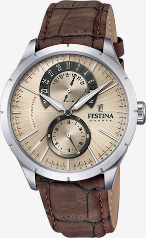 Montre à affichage analogique FESTINA en beige : devant