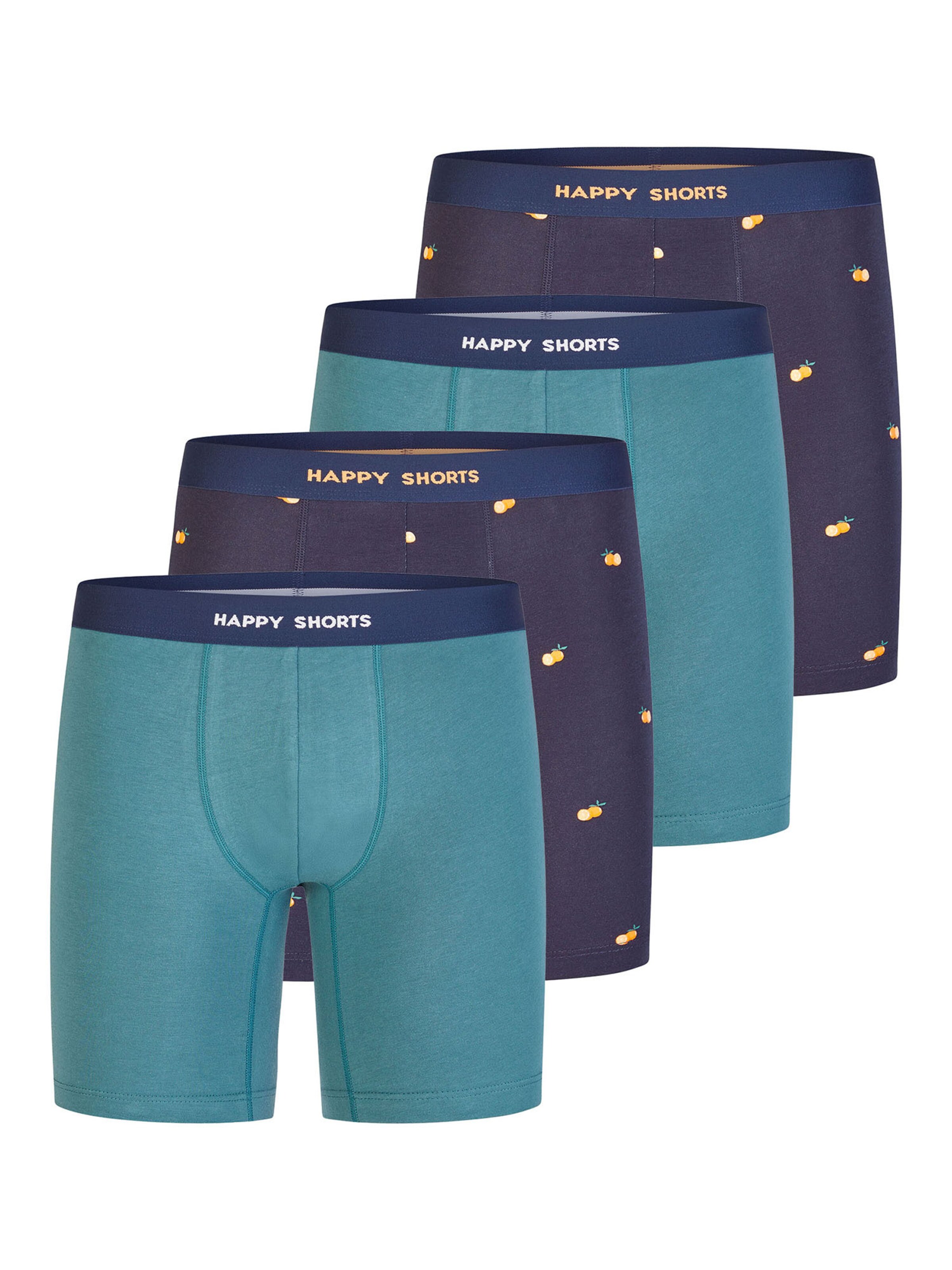 Happy Shorts Boxershorts ' Jersey Long ' in Blauw: voorkant