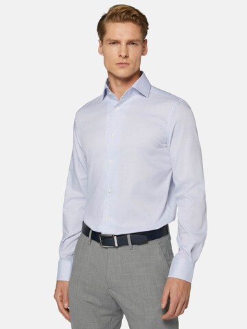 Boggi Milano Regular fit Overhemd in Blauw: voorkant