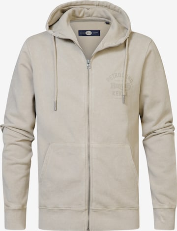 Veste de survêtement Petrol Industries en beige : devant