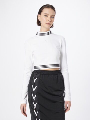 ADIDAS ORIGINALS - Camiseta 'Long-Sleeve Top With Ribbed Collar And Hem' en blanco: frente