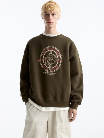 Pull&Bear Sweatshirt in Grün: Vorderseite