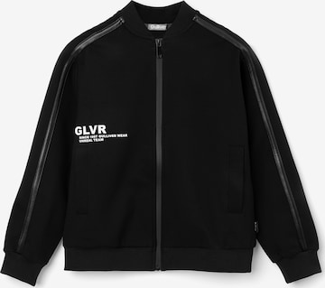 Gulliver Zip-Up Hoodie in Black: front