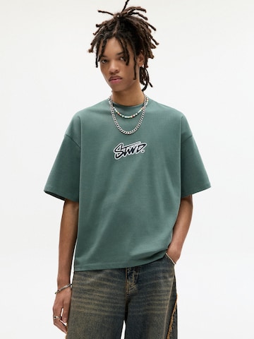 Pull&Bear Tričko 'STWD' - Zelená: predná strana