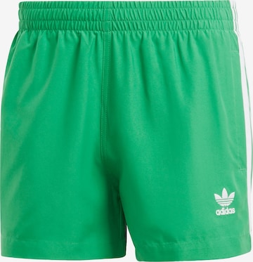 ADIDAS ORIGINALS Board Shorts 'Adicolor 3-Stripes' in Green: front