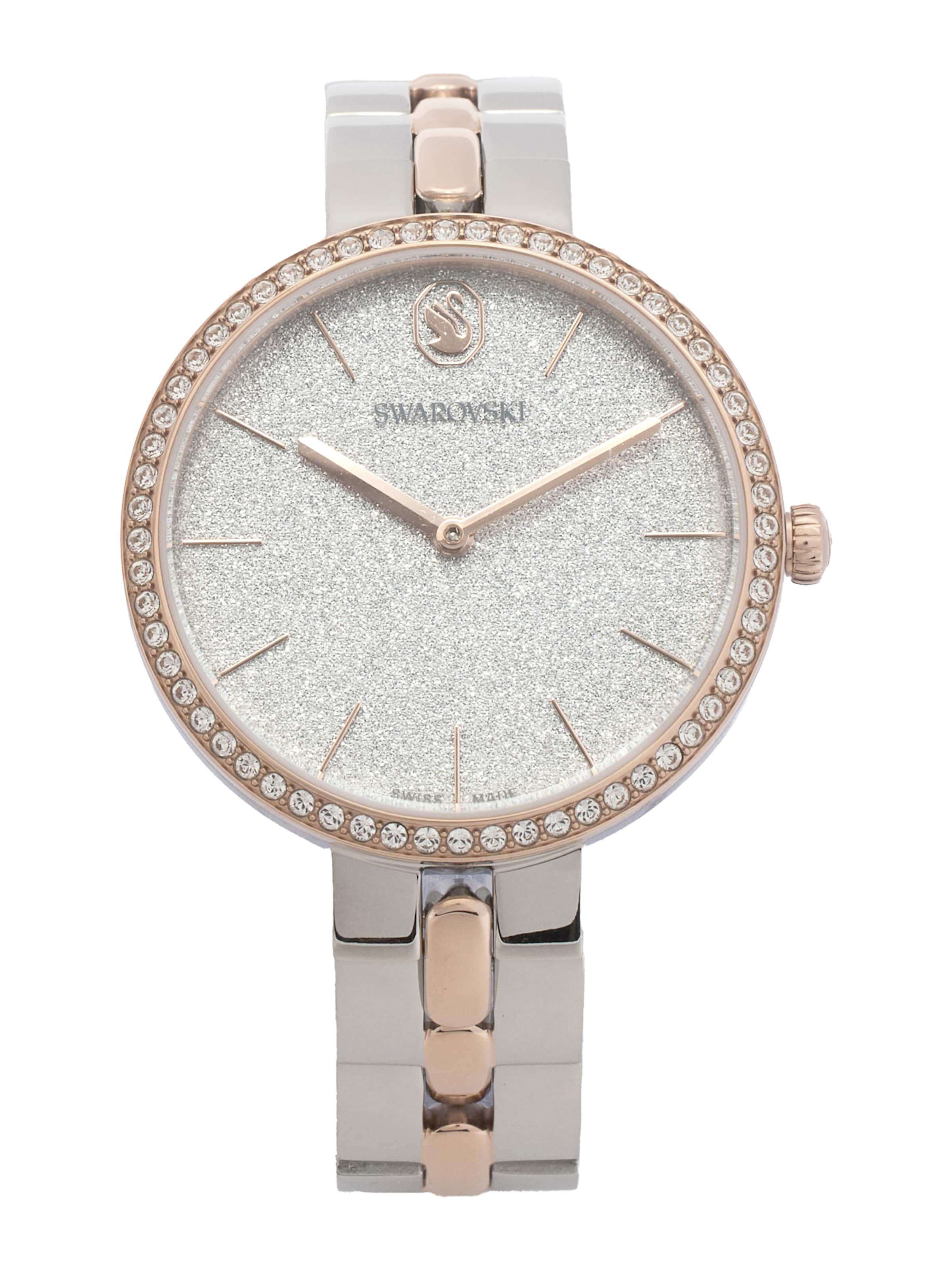 Montre à affichage analogique Swarovski en argent : devant