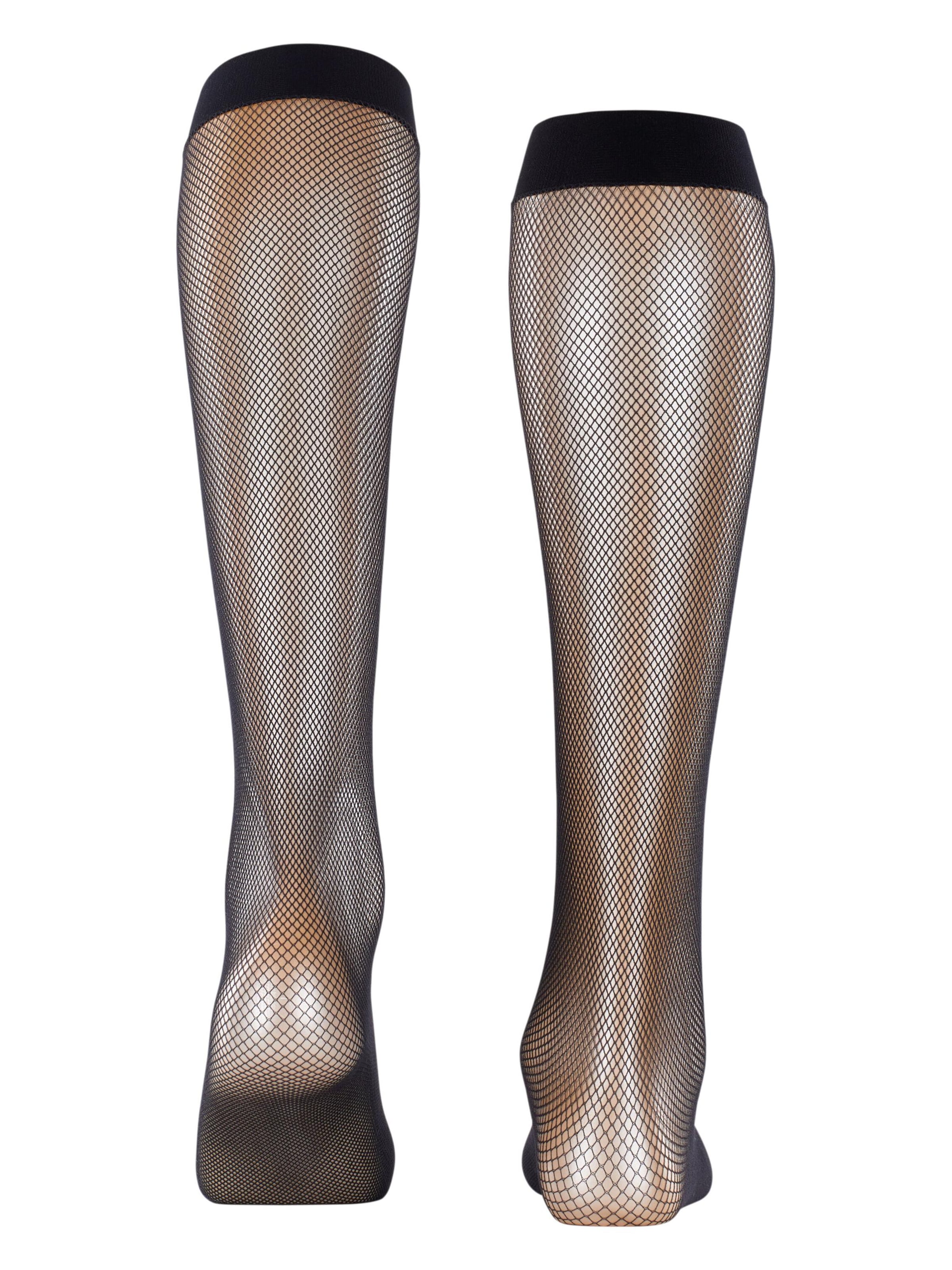 FALKE Over the Knee Socks 'Net' in Black