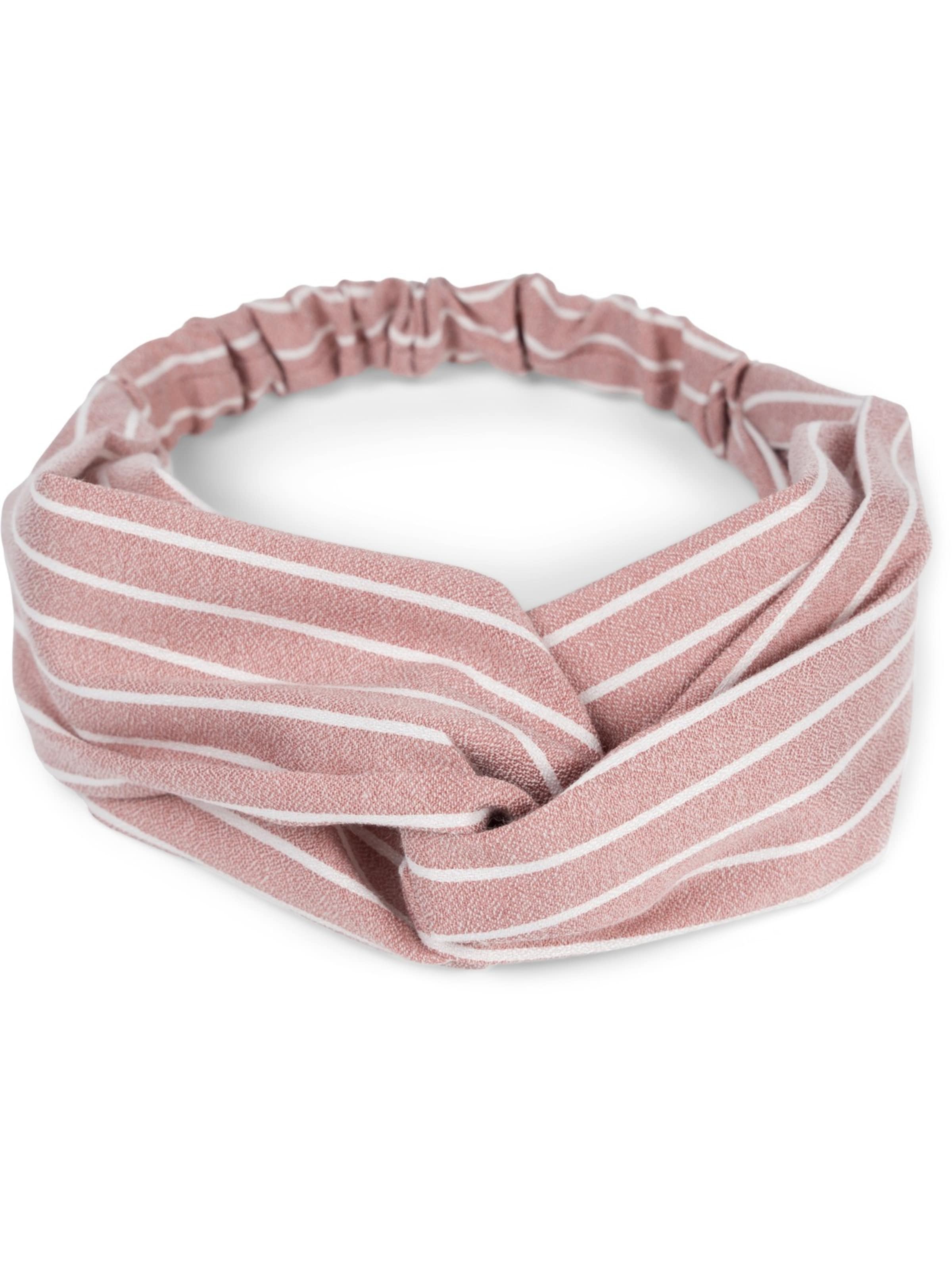 styleBREAKER Haarschmuck 'Haarband mit Streifen Muster und Twist Knoten'‌‌‌‌ in Pink: Vorderseite