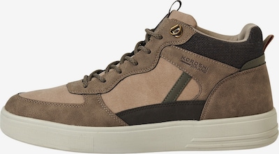 KOROSHI Korkeavartiset tennarit värissä seepia / vaaleanruskea / khaki / musta, Tuotenäkymä