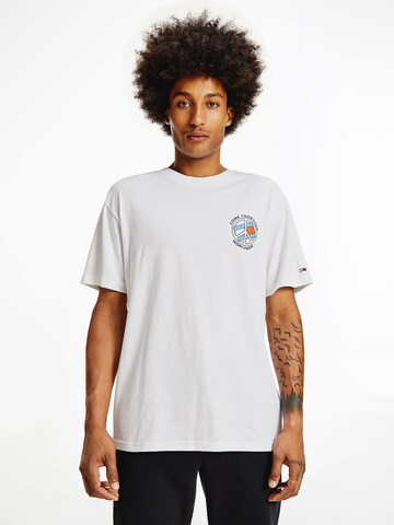 Tommy Jeans Shirt 'Together World Peace' in White: front