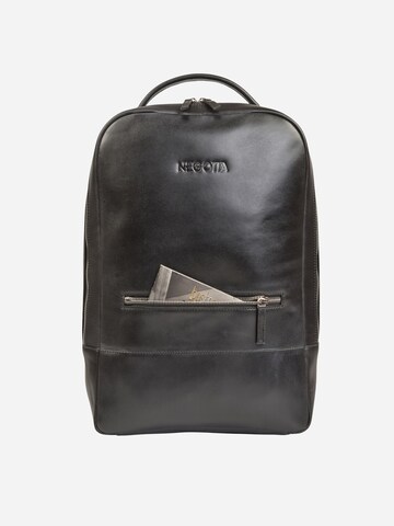 NEGOTIA Leather Backpack 'Averon' in Black