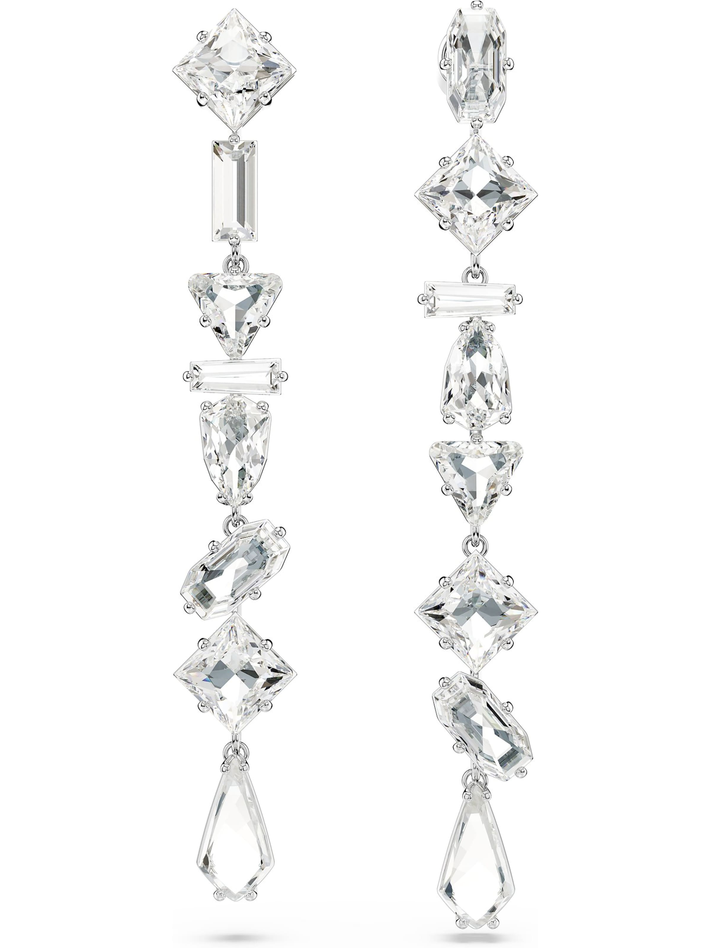 Boucles d'oreilles Swarovski en argent : devant