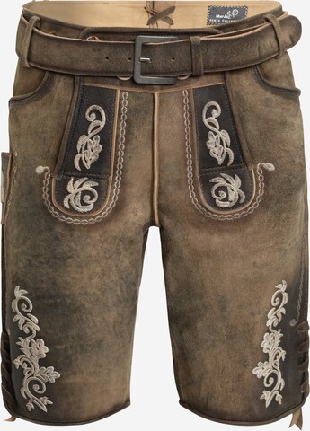 Coupe slim Pantalon folklorique 'GE-8-Frieder' MARJO en marron : devant