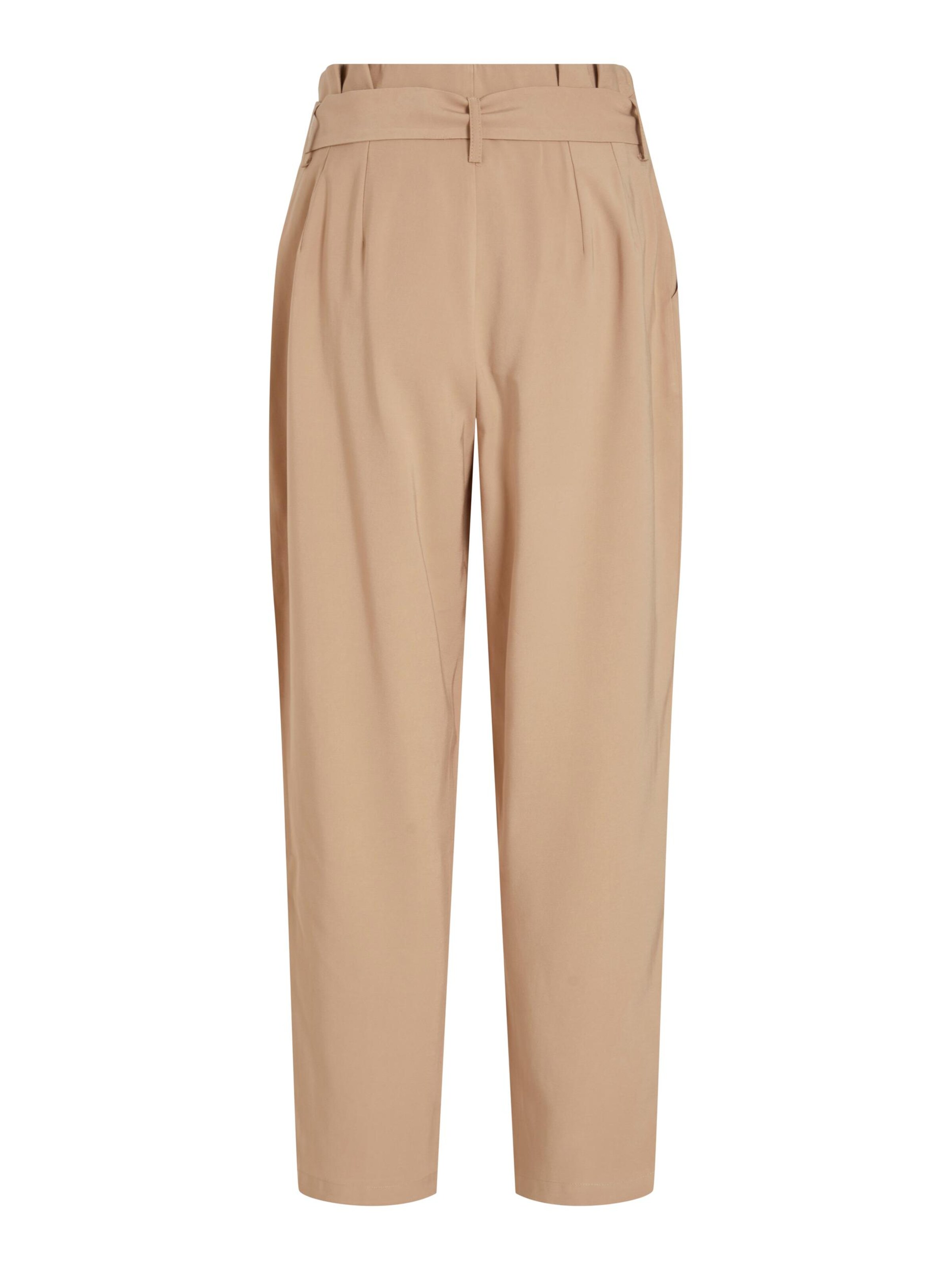 VILA Tapered Pleat-front trousers 'VIKaya' in Beige