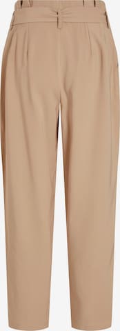 VILA Regular Pleat-Front Pants 'KAYA' in Beige